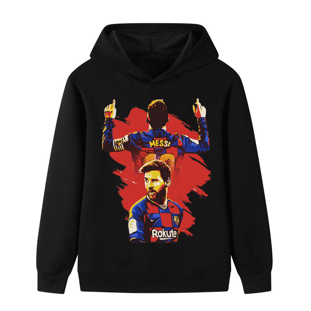 Felpa con cappuccio da calcio per bambini stile Lionel Messi Barcellona - Varianti multiple