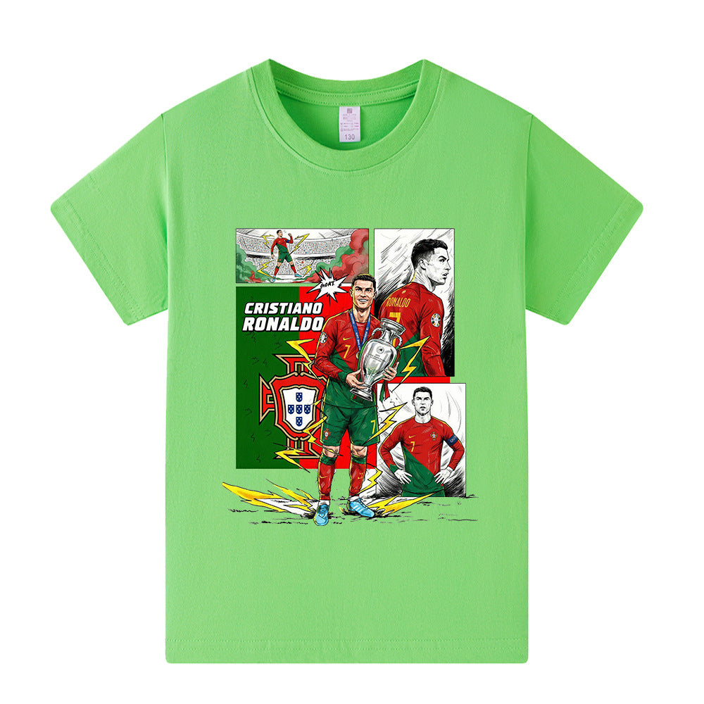 Cristiano Ronaldo Portugal Style Kids’ Football T-Shirt - Multiple Variants
