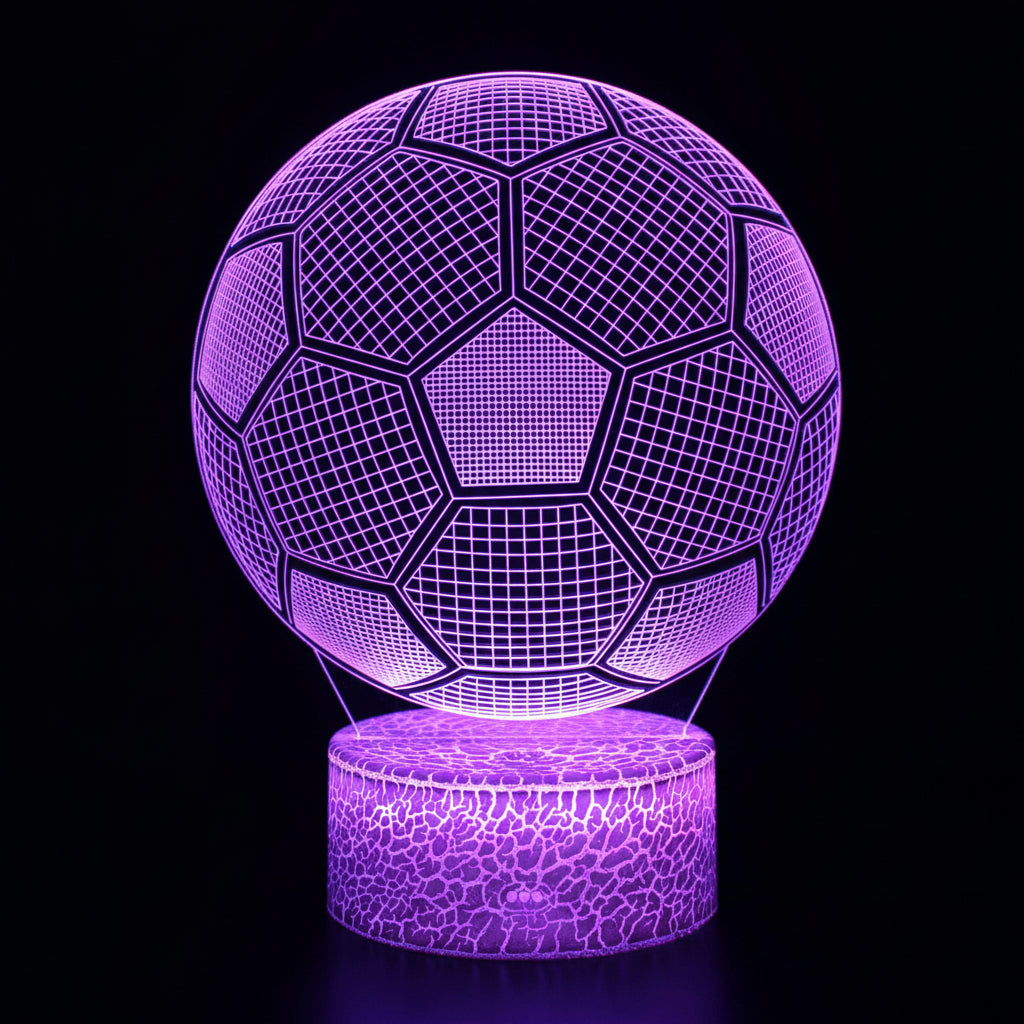 Football Team Logo Ball 3D Illusion LED Lamp – Multiple Variants