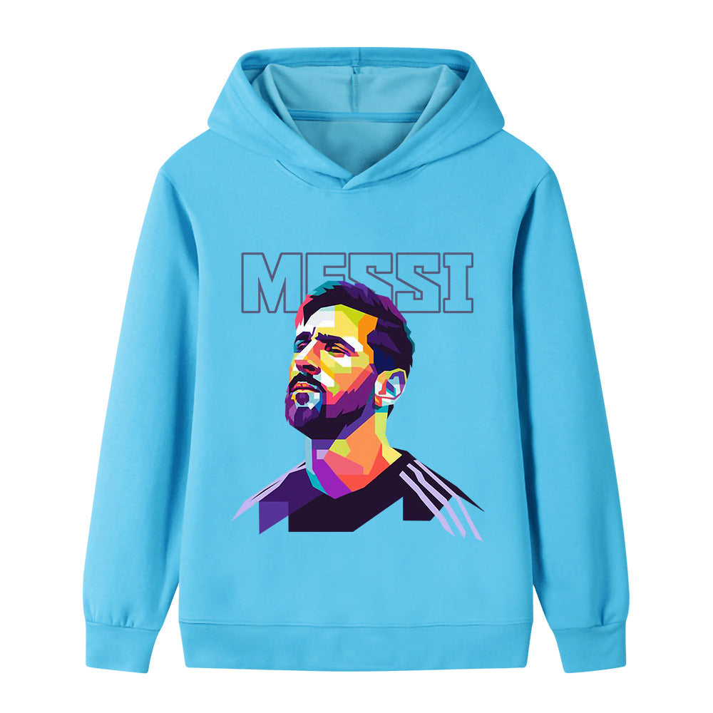Felpa con cappuccio per bambini con design calcio Messi – Varianti multiple