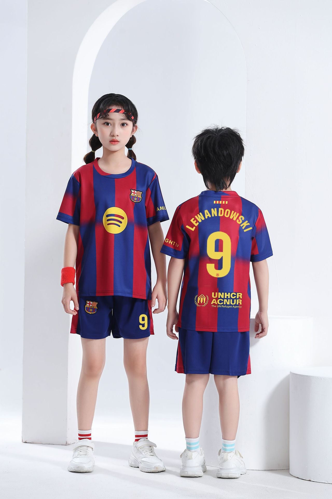 Kids’ Football Jersey & Shorts Set Barcelona – Lewandowski