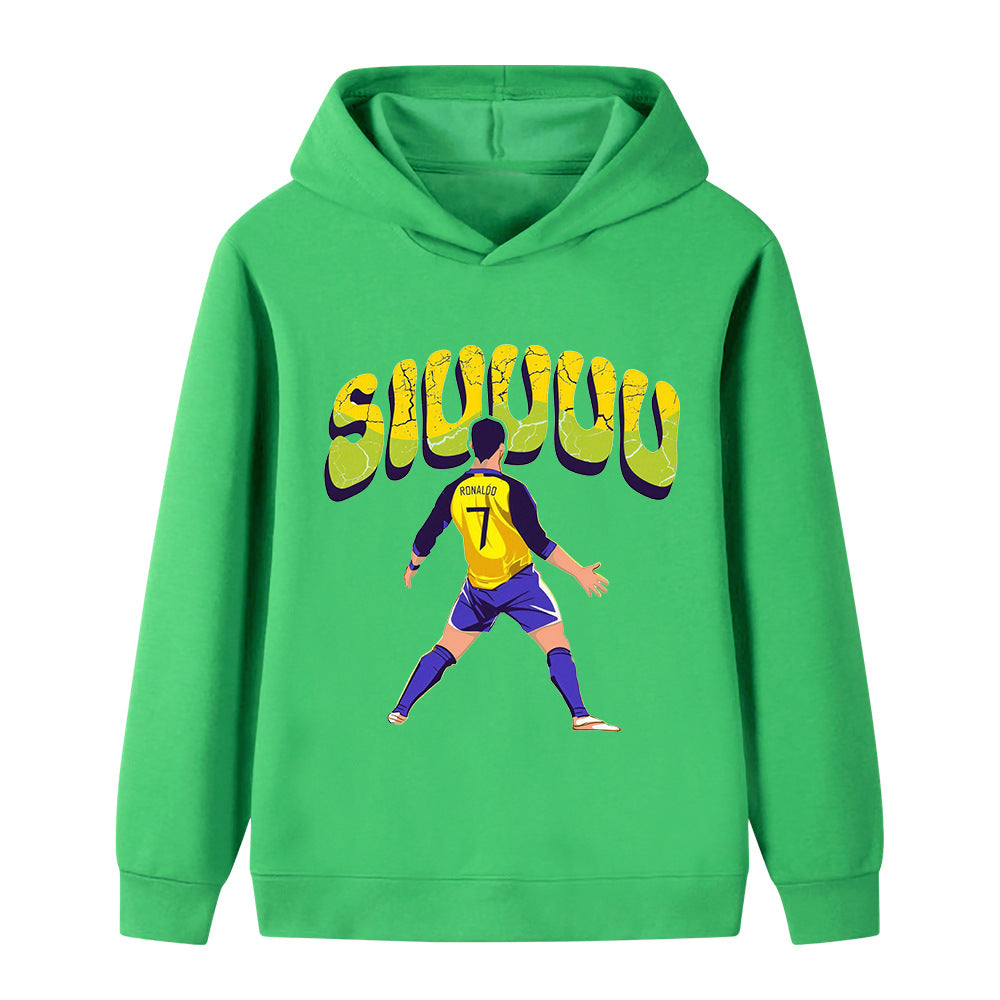 Felpa con cappuccio da calcio per bambini Cristiano Ronaldo Siuuu – Varianti multiple