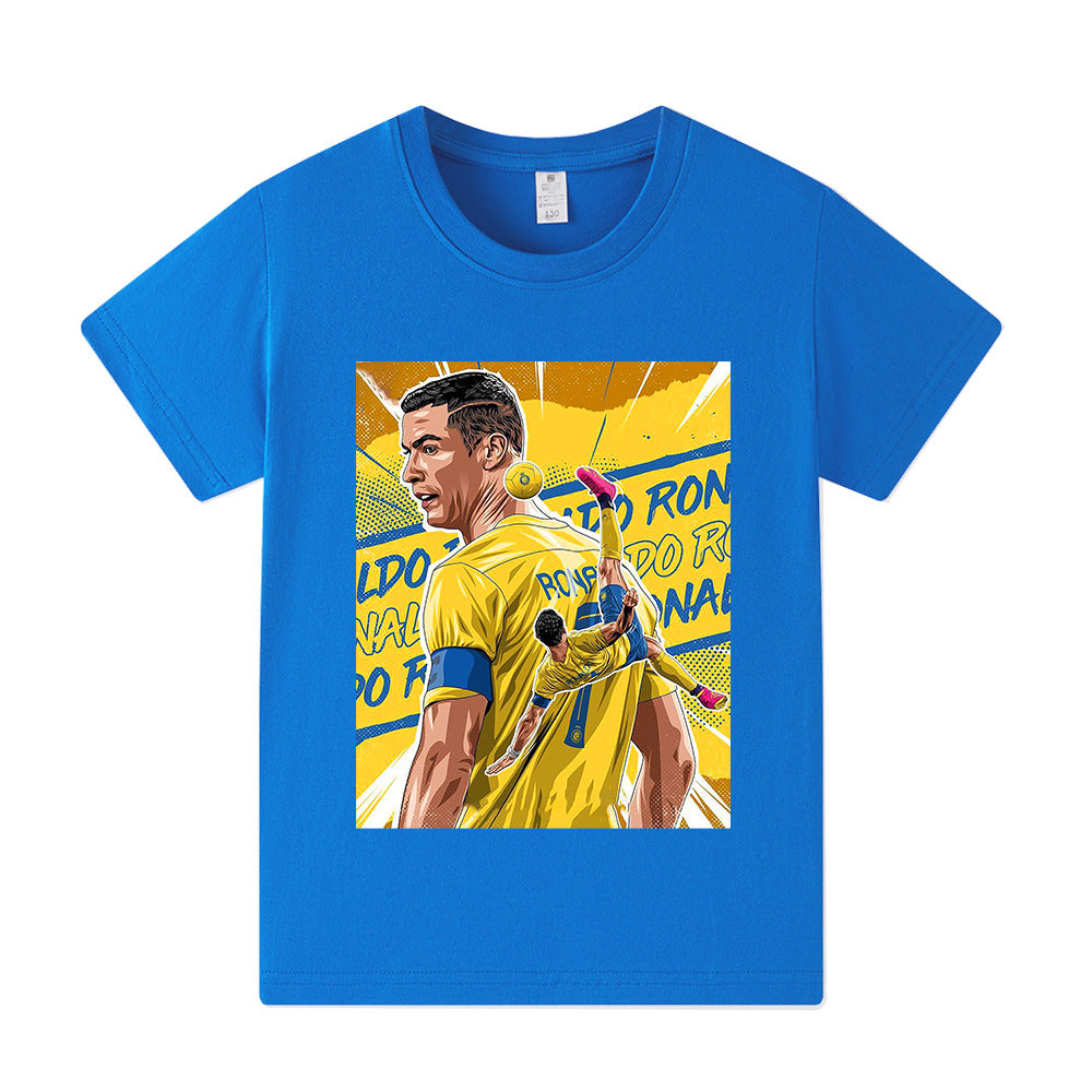 Cristiano Ronaldo Al Nassr Style Kids’ Football T-Shirt - Multiple Variants