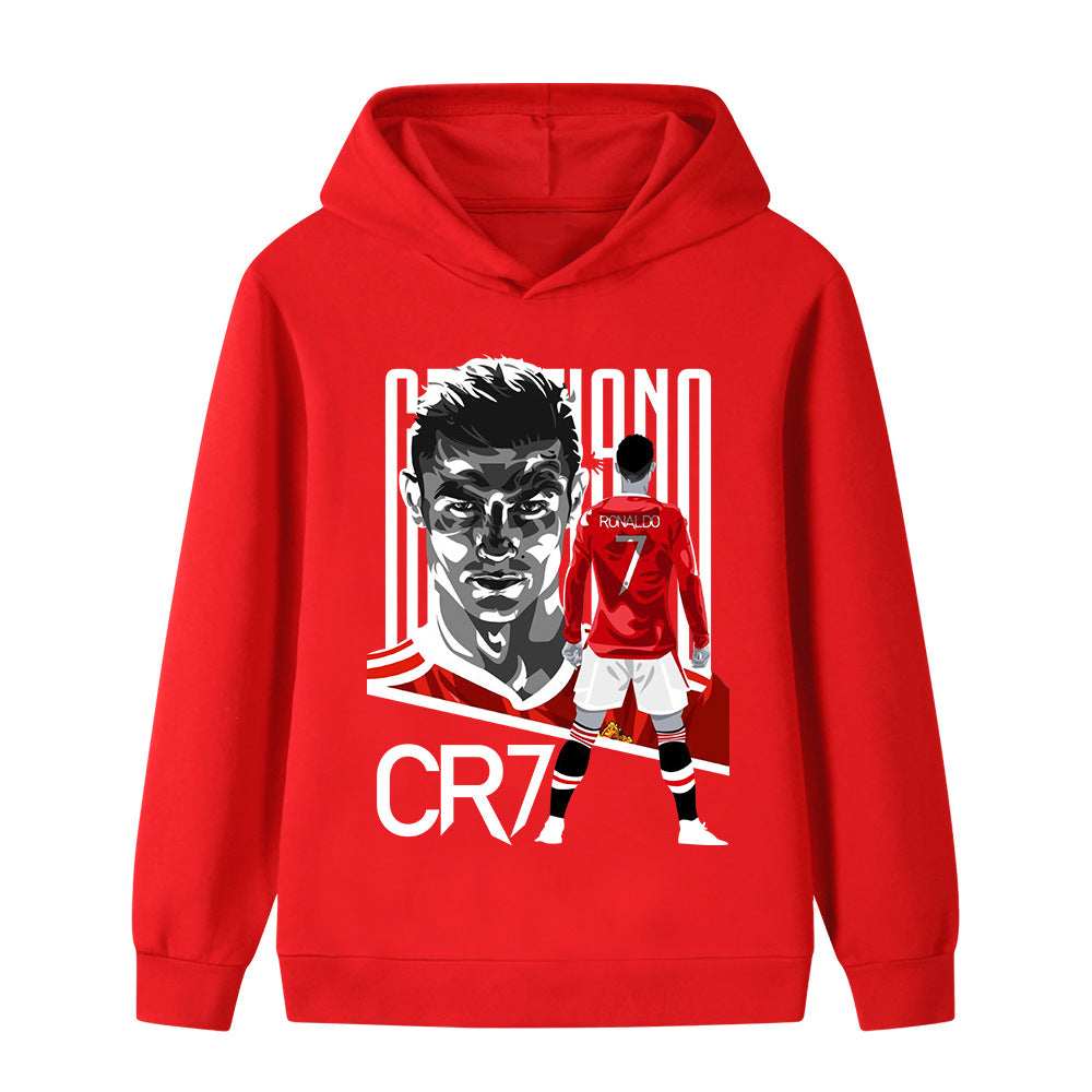 Felpa con cappuccio da calcio per bambini stile Cristiano Ronaldo Manchester United - Varianti multiple