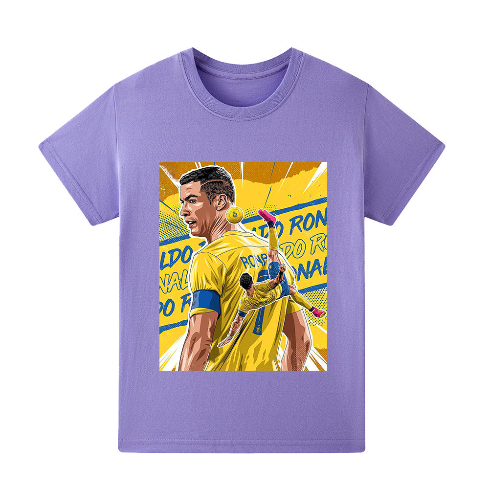 Cristiano Ronaldo Al Nassr Style Kids’ Football T-Shirt - Multiple Variants