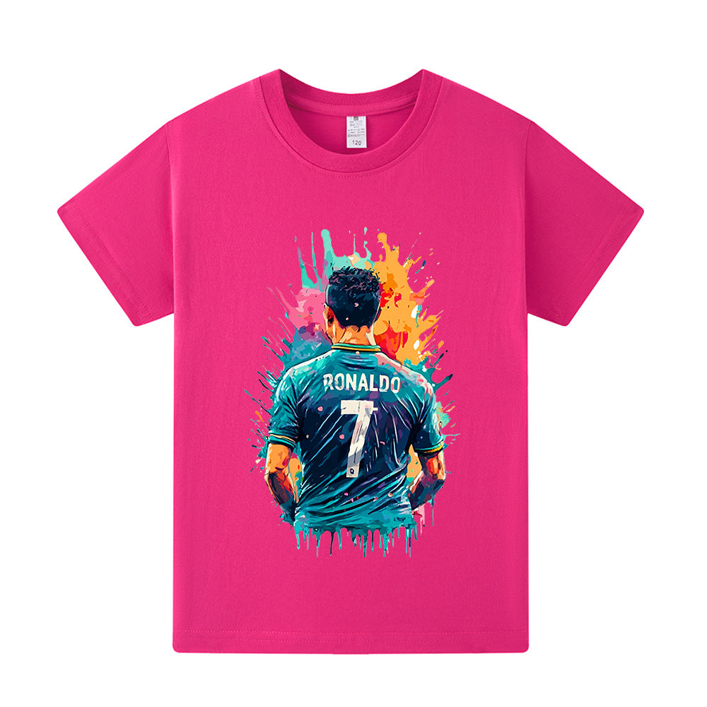 Børne-T-shirt med Ronaldo fodbolddesign – Flere varianter