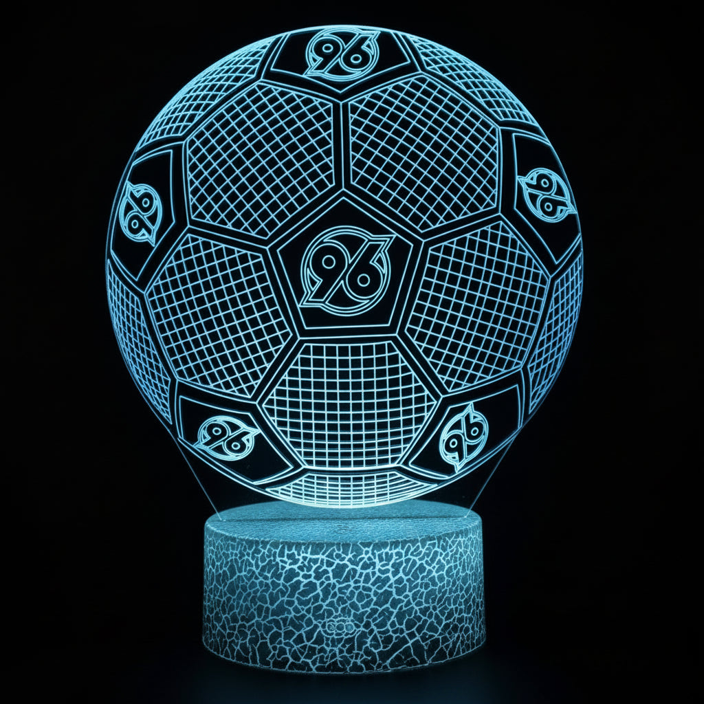 Football Team Logo Ball 3D Illusion LED Lamp – Multiple Variants