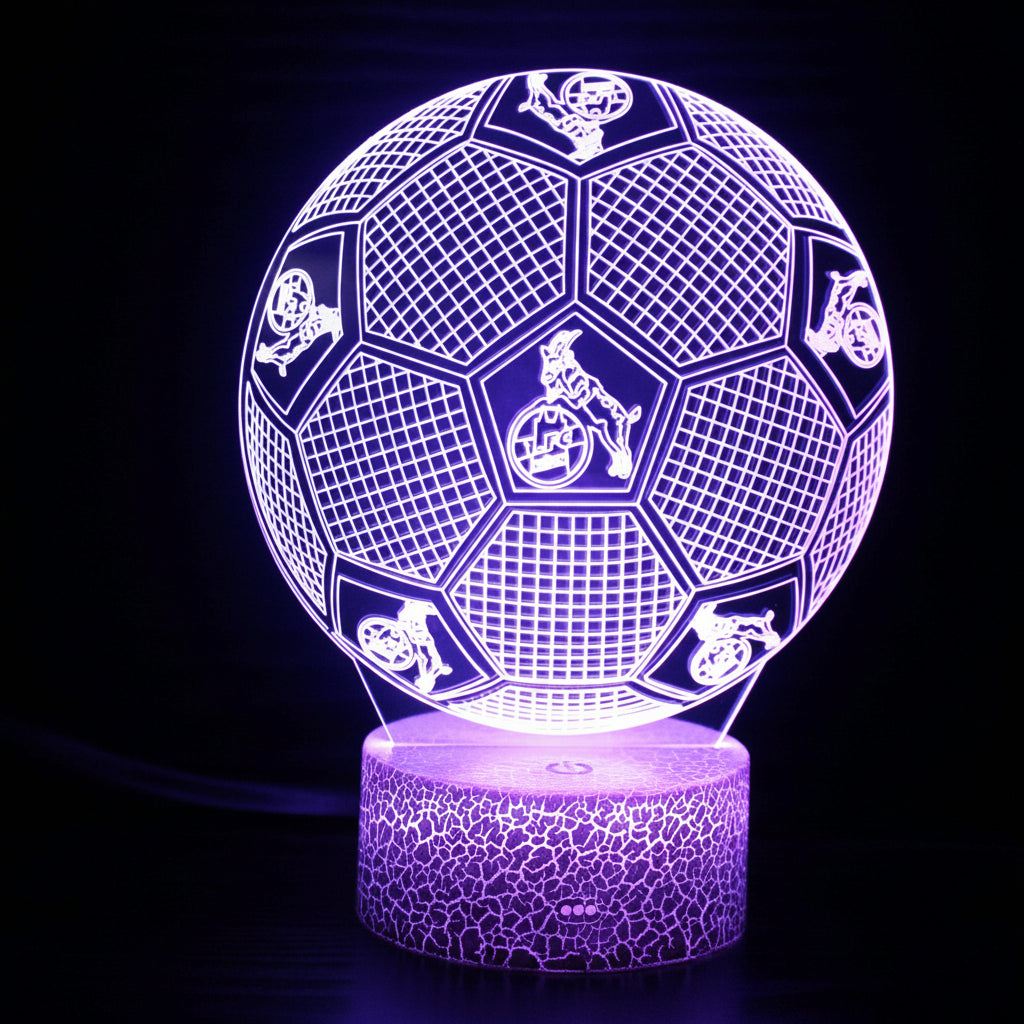 Football Team Logo Ball 3D Illusion LED Lamp – Multiple Variants