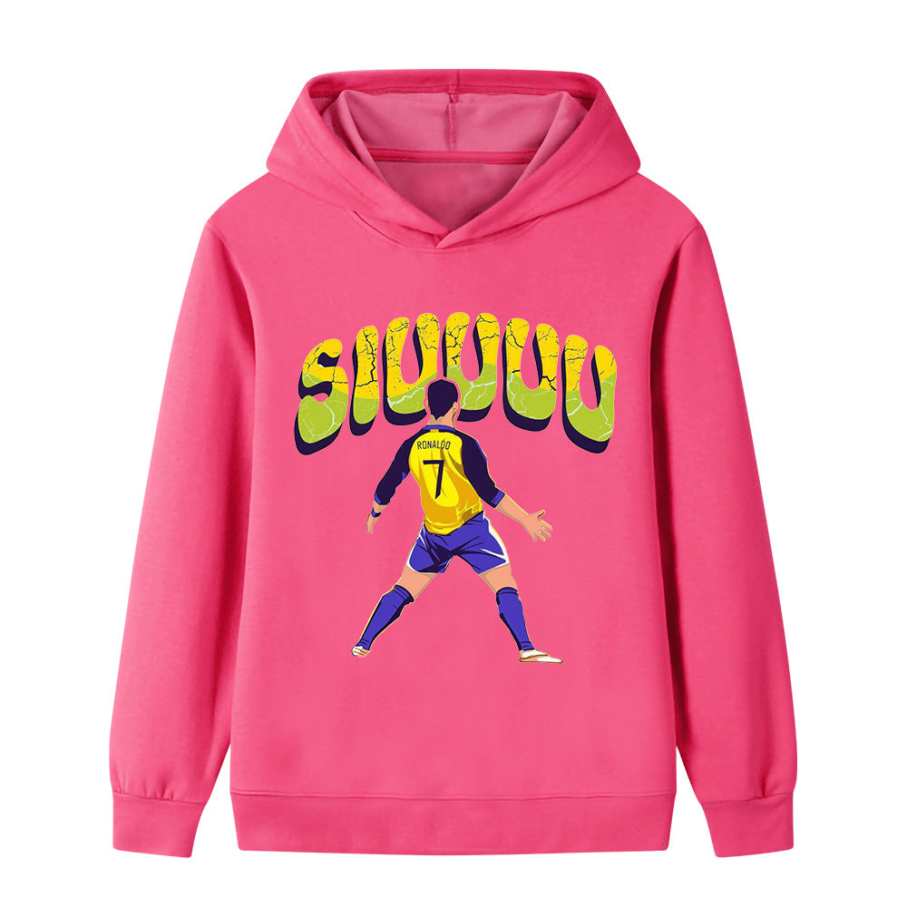 Felpa con cappuccio da calcio per bambini Cristiano Ronaldo Siuuu – Varianti multiple