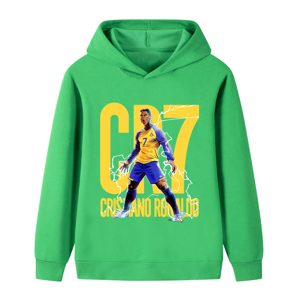 Felpa con cappuccio da calcio per bambini stile Ronaldo Al Nassr - Varianti multiple