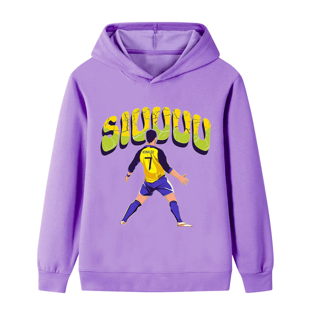 Felpa con cappuccio da calcio per bambini Cristiano Ronaldo Siuuu – Varianti multiple
