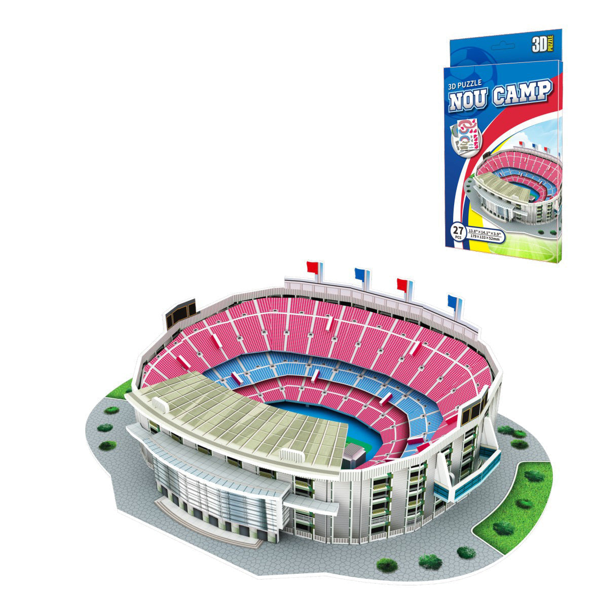 3D-pappersfotbollsarenapusselmodell - Camp Nou