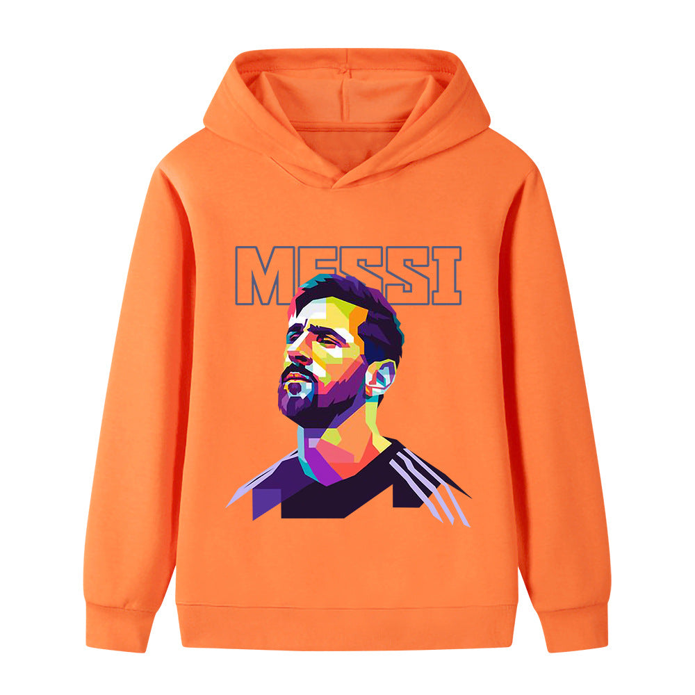 Felpa con cappuccio per bambini con design calcio Messi – Varianti multiple
