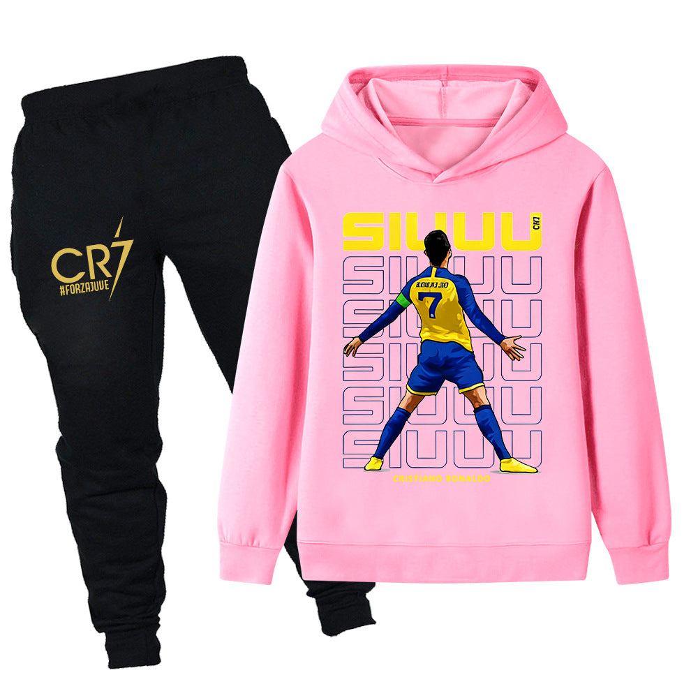 Siuuu Cristiano Ronaldo Kids’ Tracksuit Set – Multiple Colors