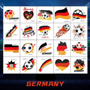 Germany Football Face Stickers & Temporary Tattoos – 20 Pack