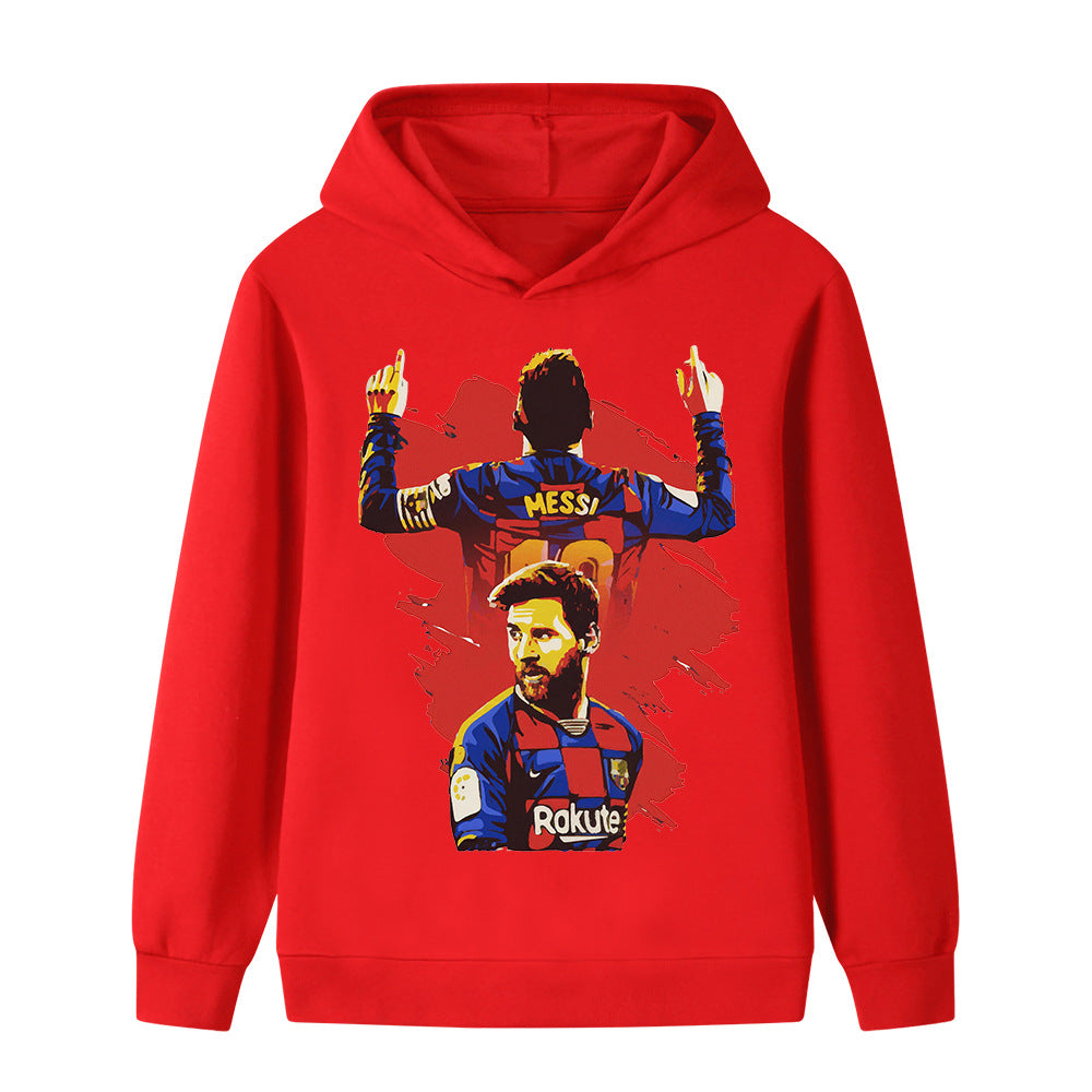 Felpa con cappuccio da calcio per bambini stile Lionel Messi Barcellona - Varianti multiple