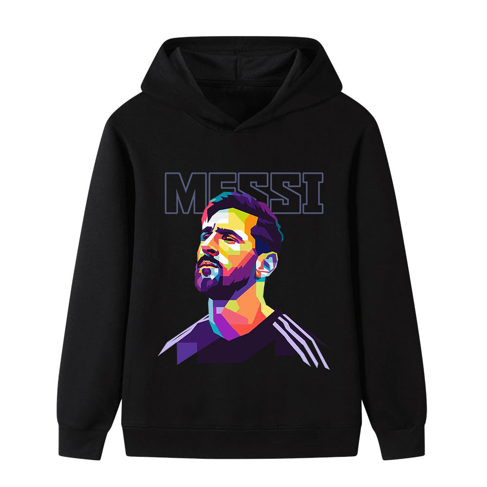Felpa con cappuccio per bambini con design calcio Messi – Varianti multiple