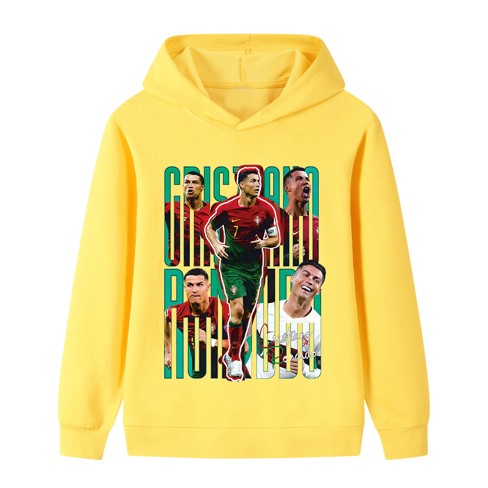 Felpa con cappuccio design calcio bambini Ronaldo Portogallo - Varianti multiple