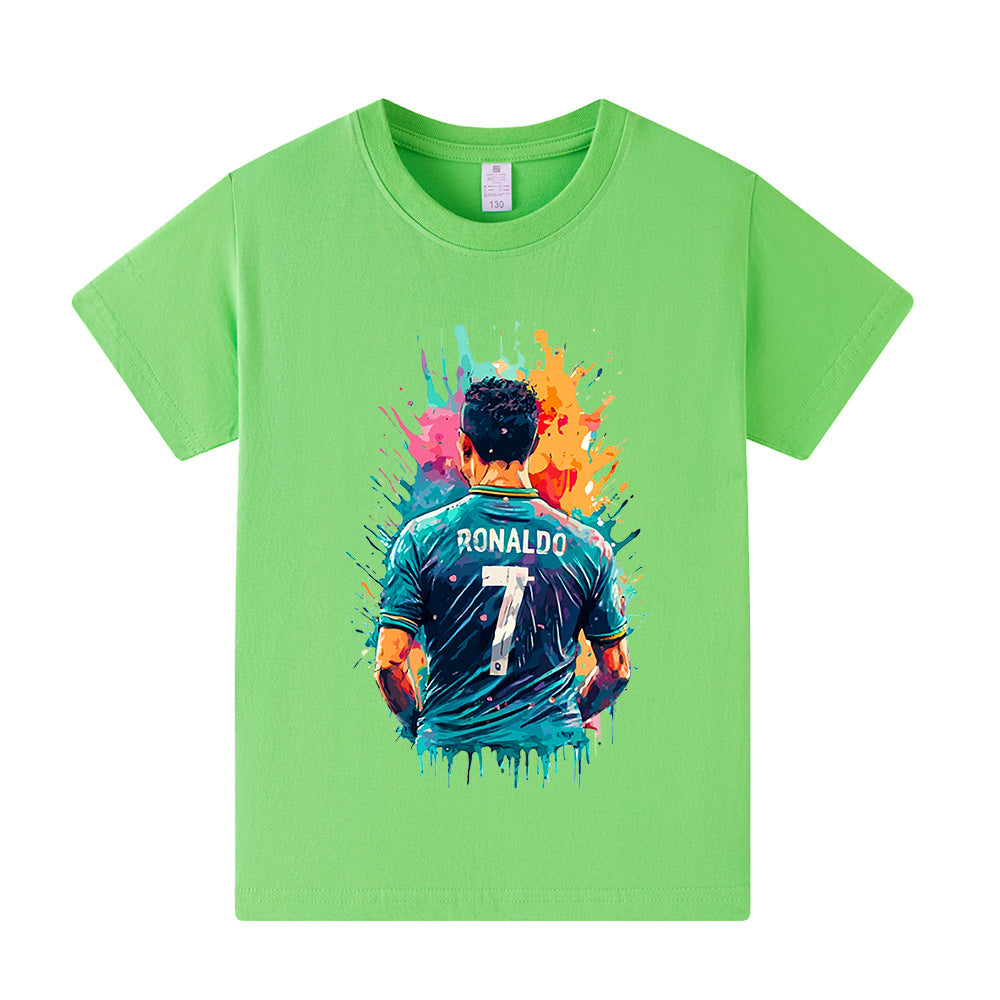 Børne-T-shirt med Ronaldo fodbolddesign – Flere varianter