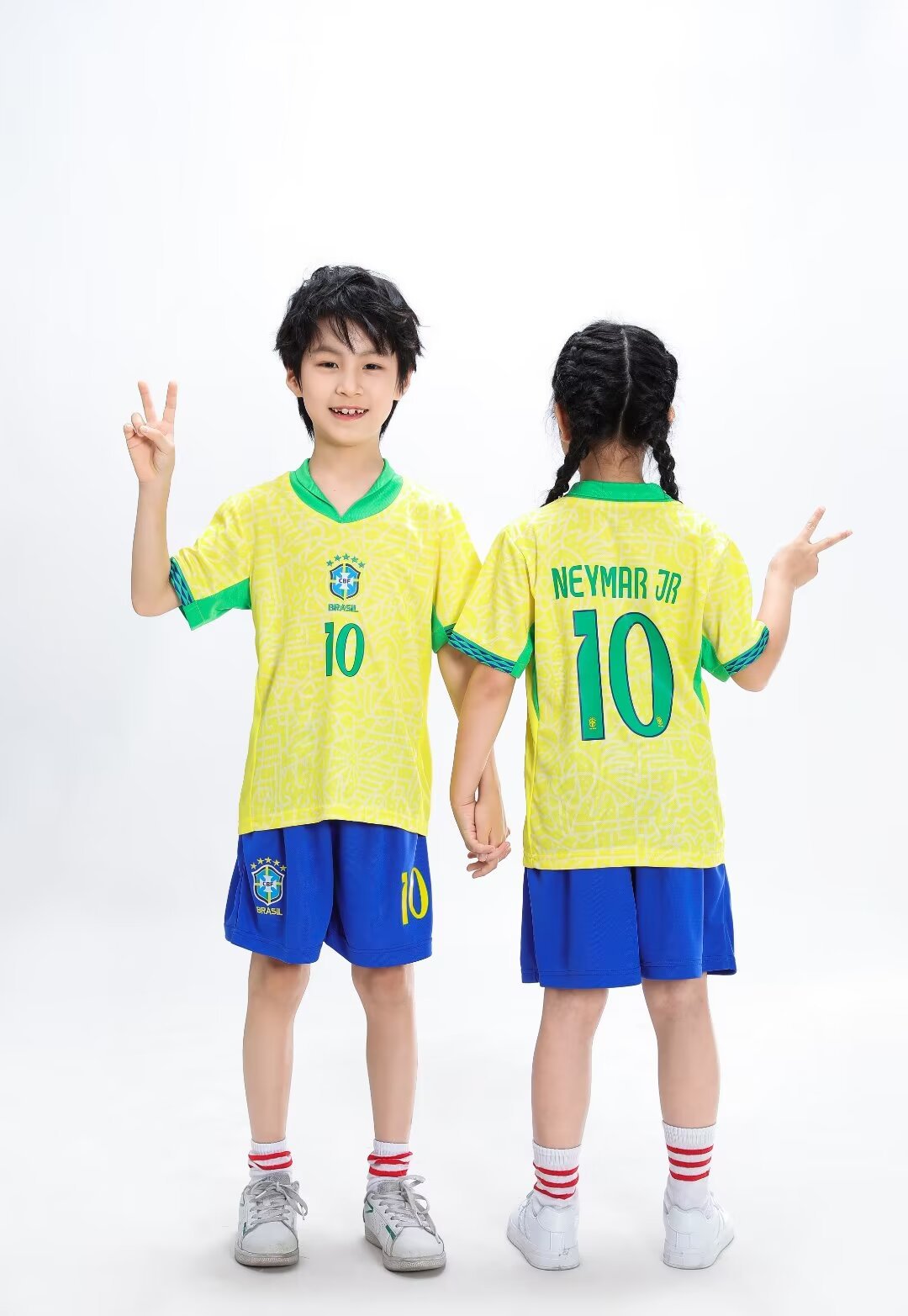 Kinderen voetbalshirt en korte broek set Brazilië - Neymar Jr.