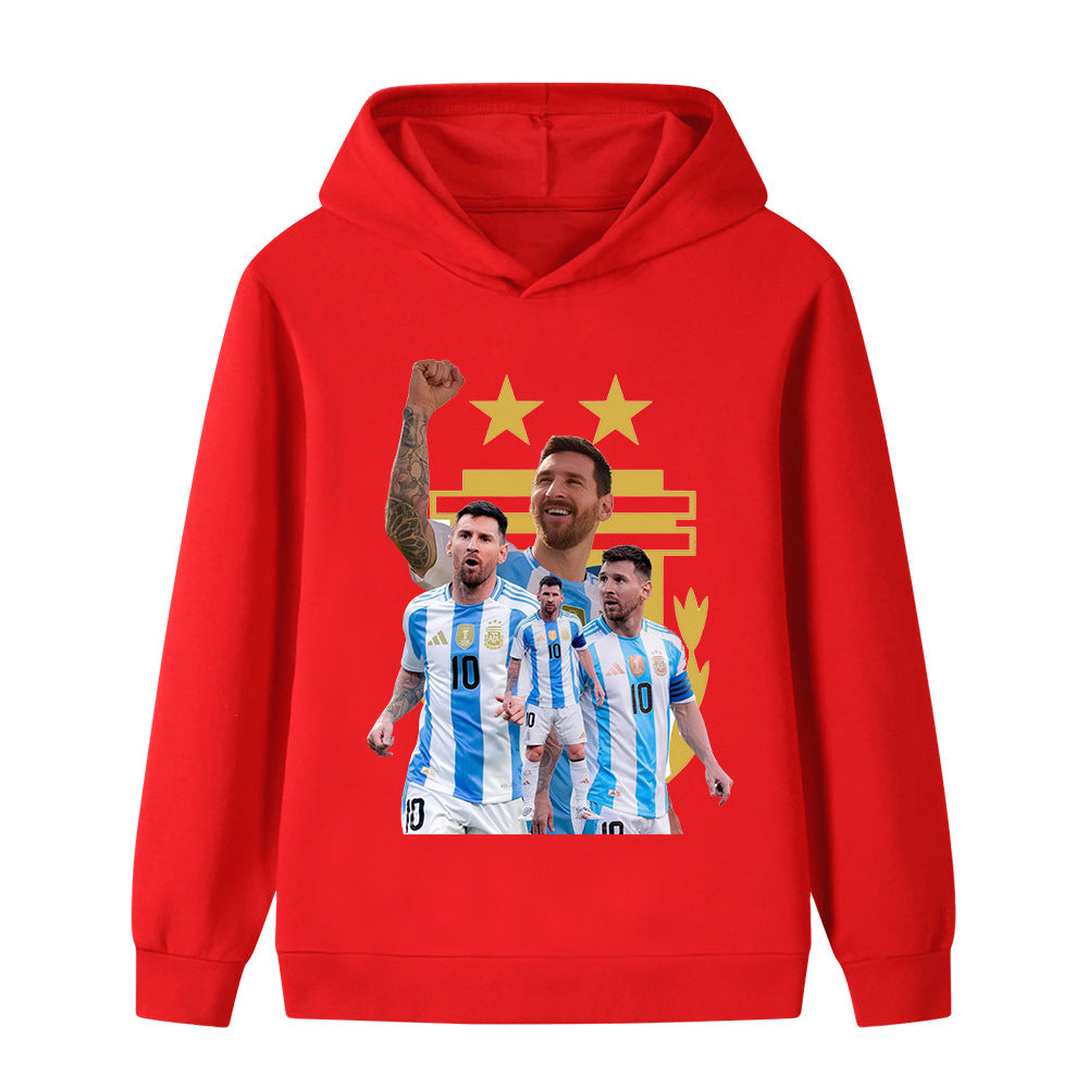 Felpa con cappuccio design calcio bambini Messi Argentina - Varianti multiple