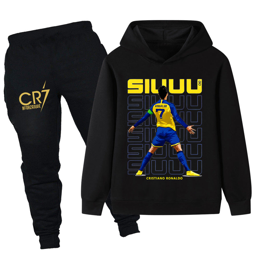 Siuuu Cristiano Ronaldo Kids’ Tracksuit Set – Multiple Colors
