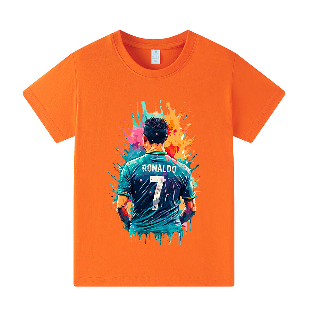 Børne-T-shirt med Ronaldo fodbolddesign – Flere varianter