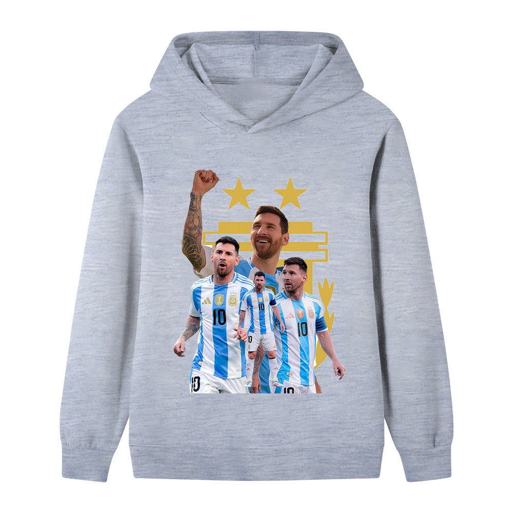 Felpa con cappuccio design calcio bambini Messi Argentina - Varianti multiple