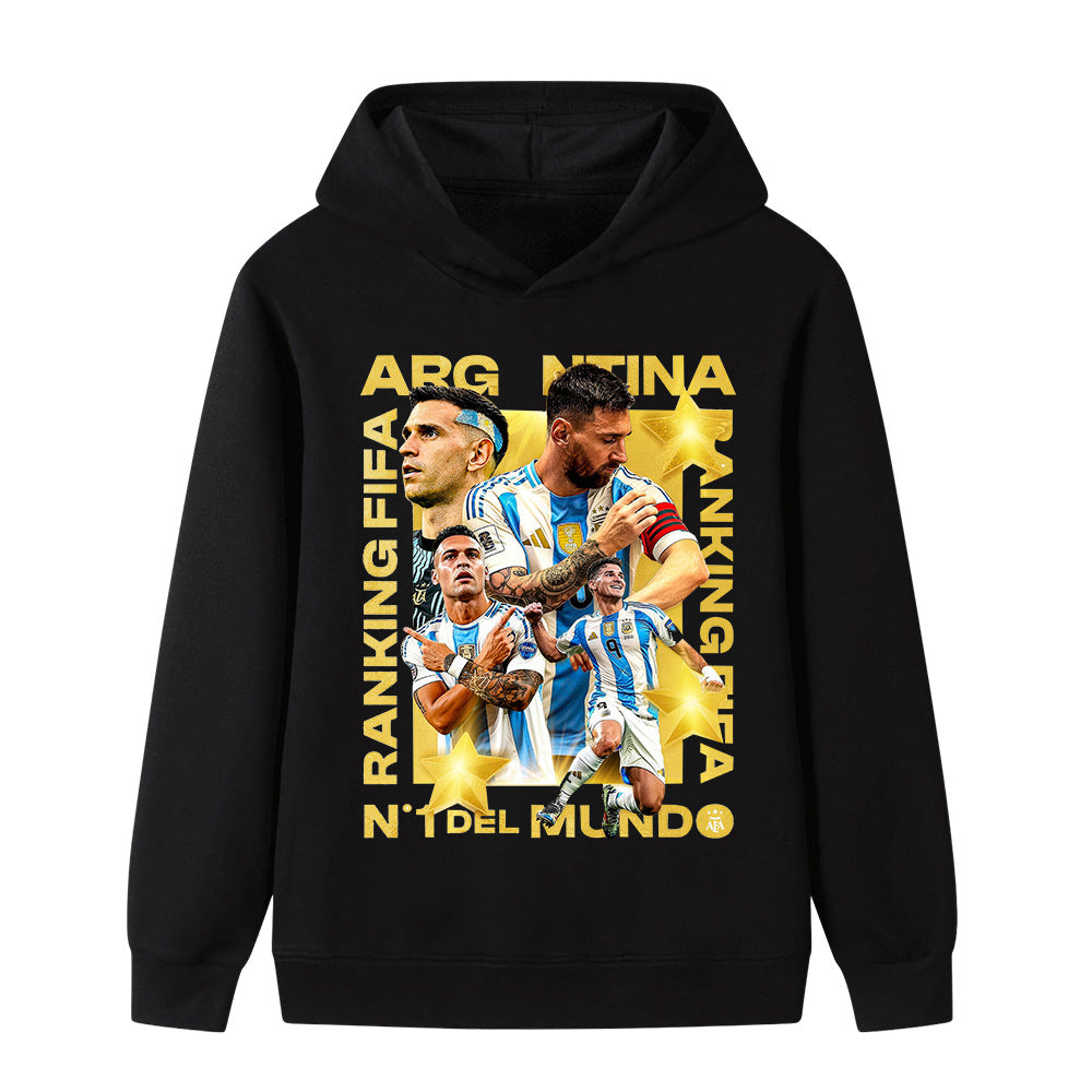 Felpa con cappuccio stile calcio Lionel Messi Argentina per bambini - Varianti multiple