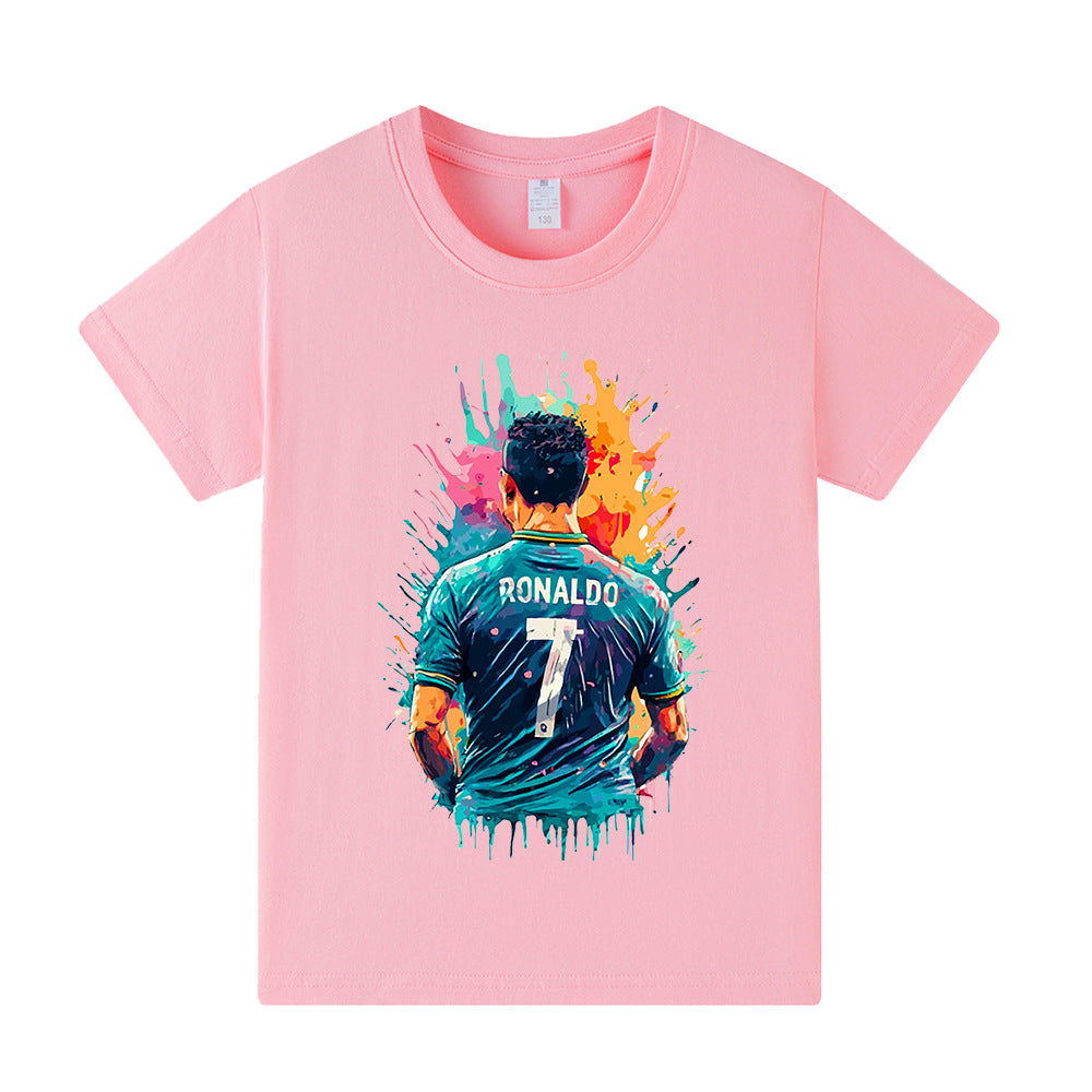 Børne-T-shirt med Ronaldo fodbolddesign – Flere varianter