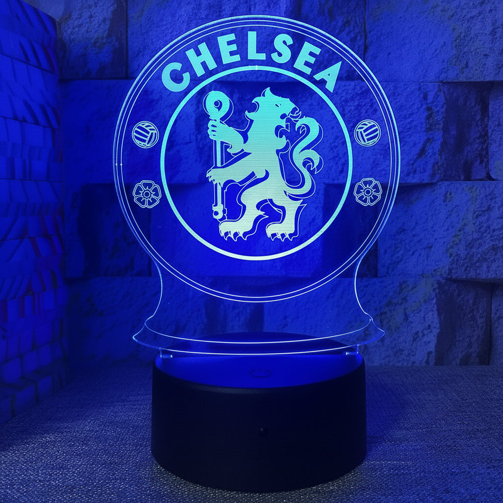 Football Club Logo 3D Illusion LED Lamp – Multiple Variants