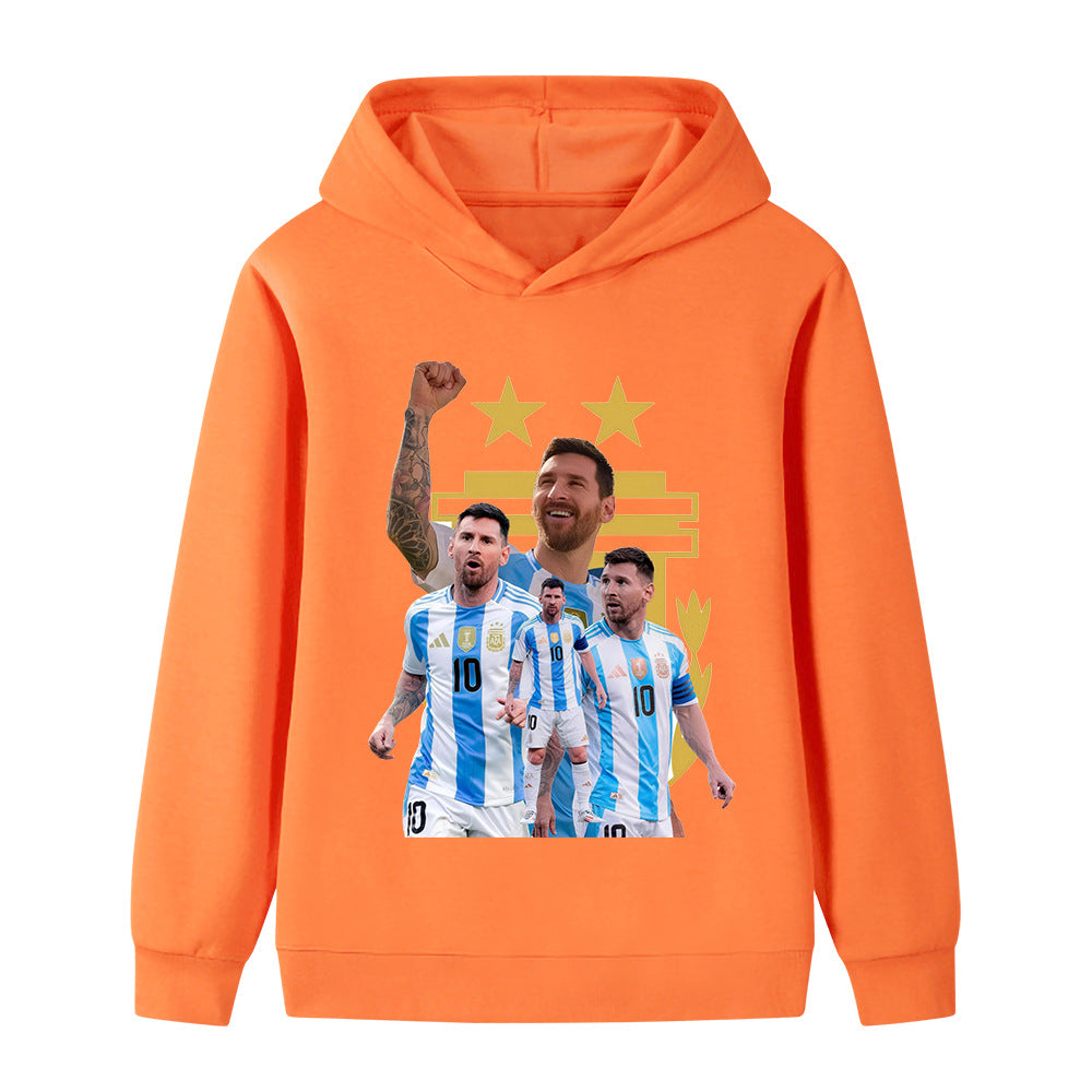 Felpa con cappuccio design calcio bambini Messi Argentina - Varianti multiple
