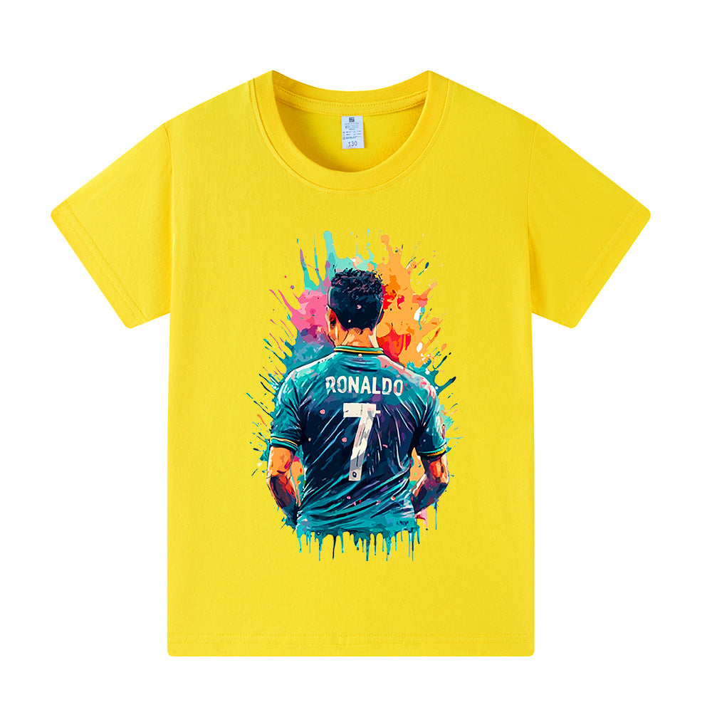 Børne-T-shirt med Ronaldo fodbolddesign – Flere varianter