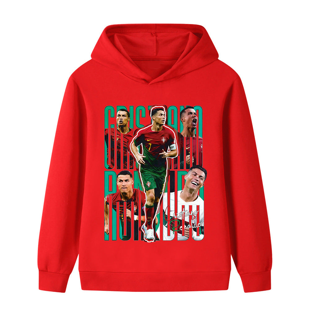 Felpa con cappuccio design calcio bambini Ronaldo Portogallo - Varianti multiple