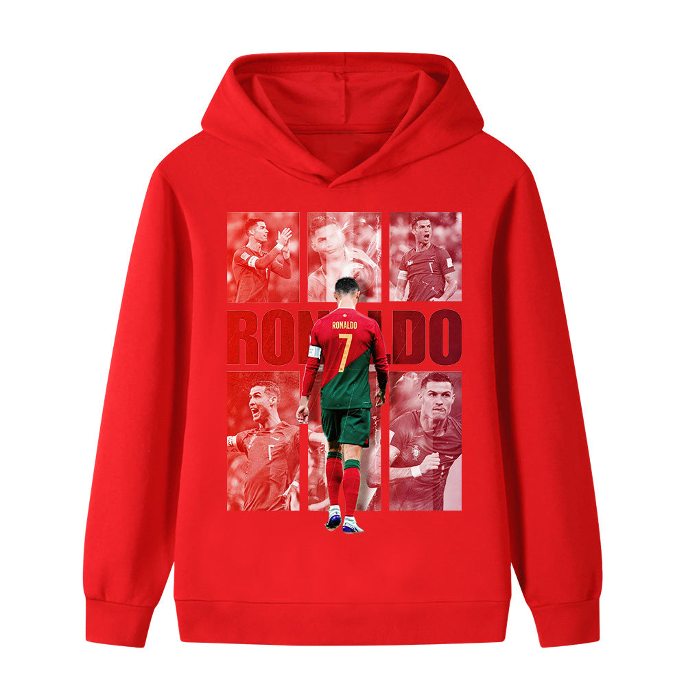 Ronaldo Portugal-stil barnefotballgenser med hette - Flere varianter