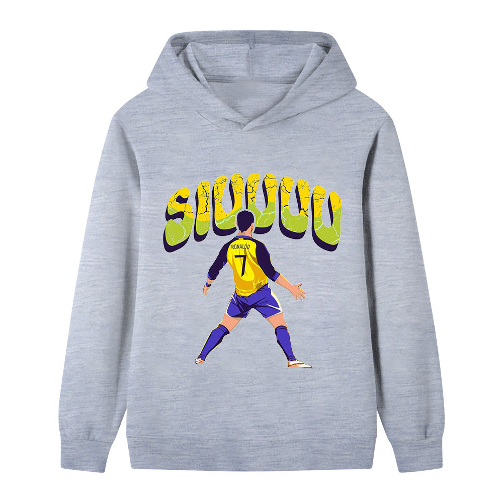 Felpa con cappuccio da calcio per bambini Cristiano Ronaldo Siuuu – Varianti multiple