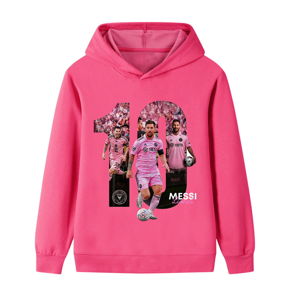 Felpa con cappuccio da calcio per bambini stile Miami di Lionel Messi - Varianti multiple