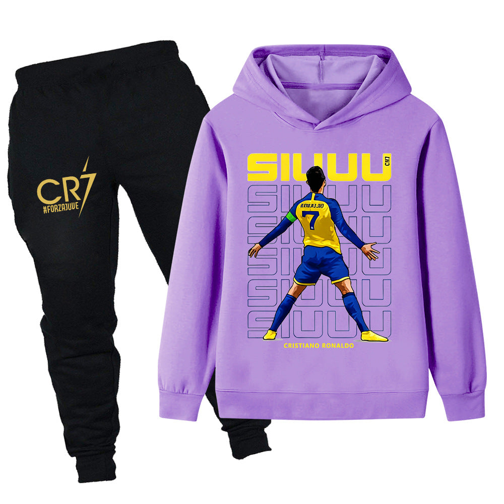 Siuuu Cristiano Ronaldo Kids’ Tracksuit Set – Multiple Colors