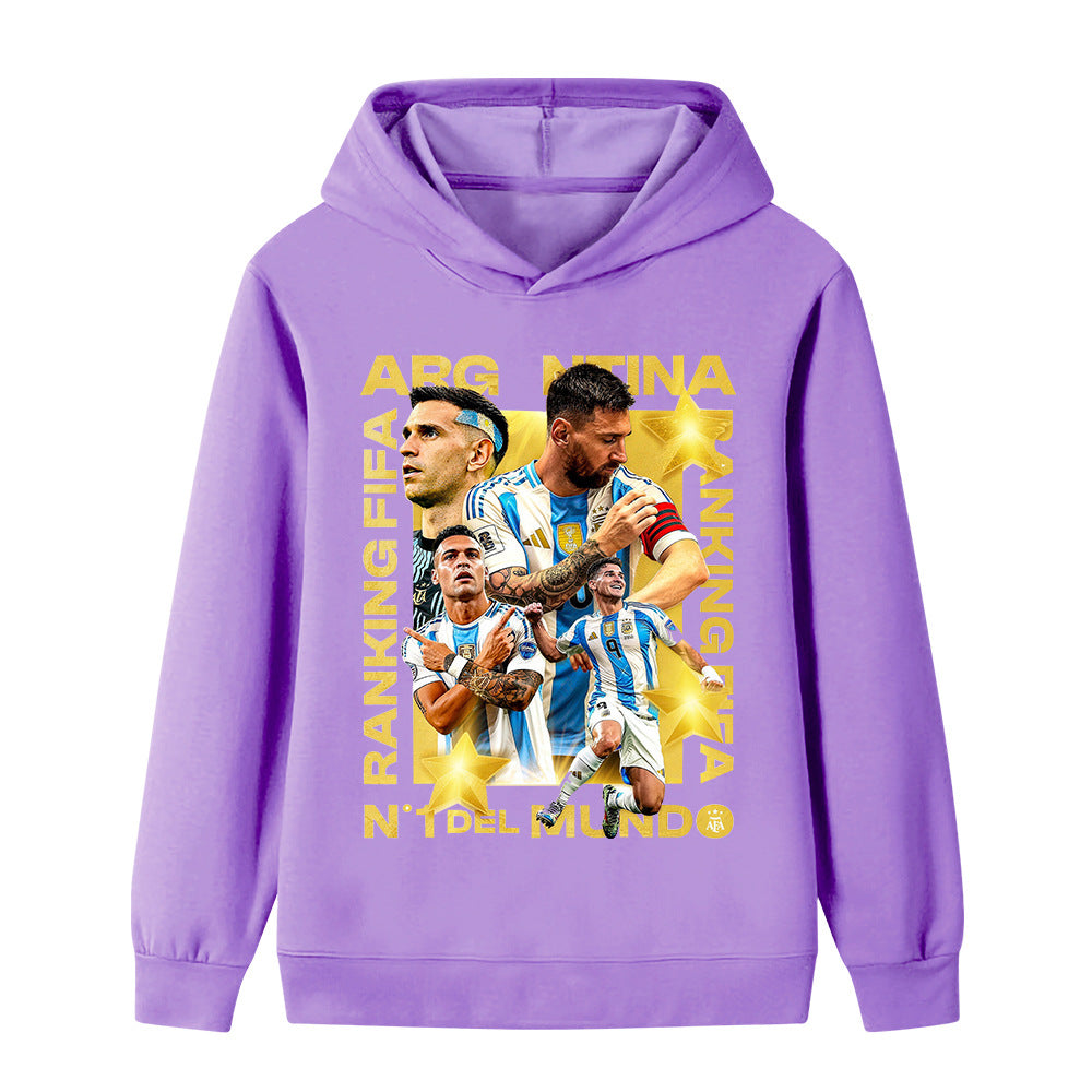 Felpa con cappuccio stile calcio Lionel Messi Argentina per bambini - Varianti multiple