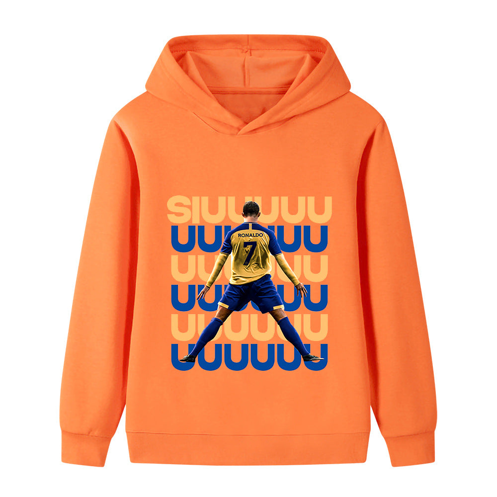 Felpa con cappuccio da calcio per bambini Ronaldo Siuuu – Varianti multiple