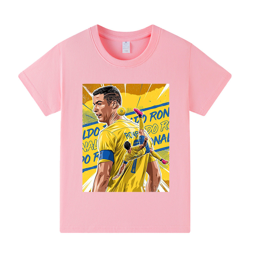 Cristiano Ronaldo Al Nassr Style Kids’ Football T-Shirt - Multiple Variants