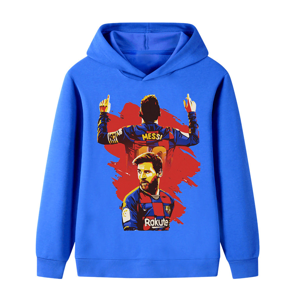 Felpa con cappuccio da calcio per bambini stile Lionel Messi Barcellona - Varianti multiple