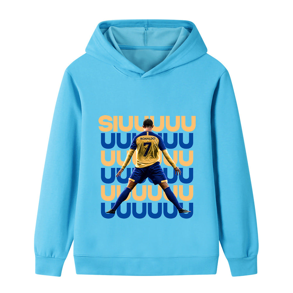 Felpa con cappuccio da calcio per bambini Ronaldo Siuuu – Varianti multiple