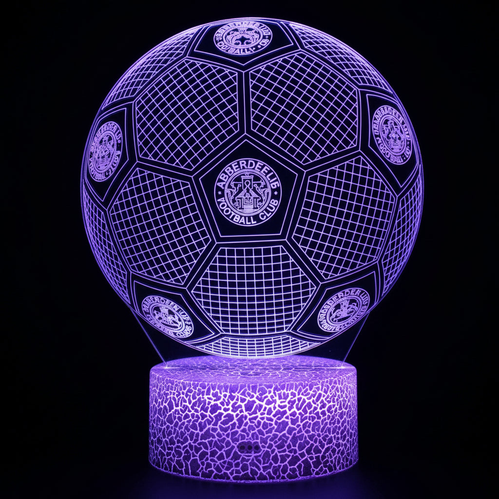 Football Team Logo Ball 3D Illusion LED Lamp – Multiple Variants