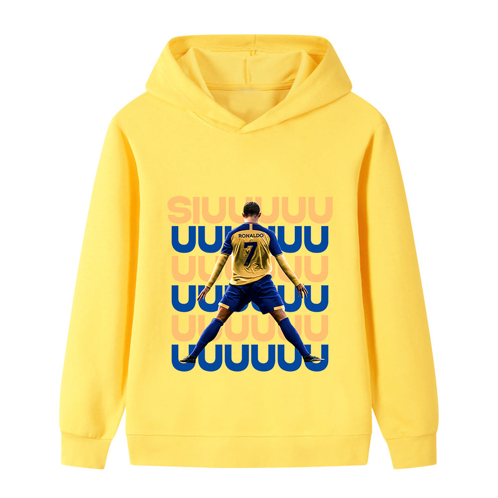 Felpa con cappuccio da calcio per bambini Ronaldo Siuuu – Varianti multiple