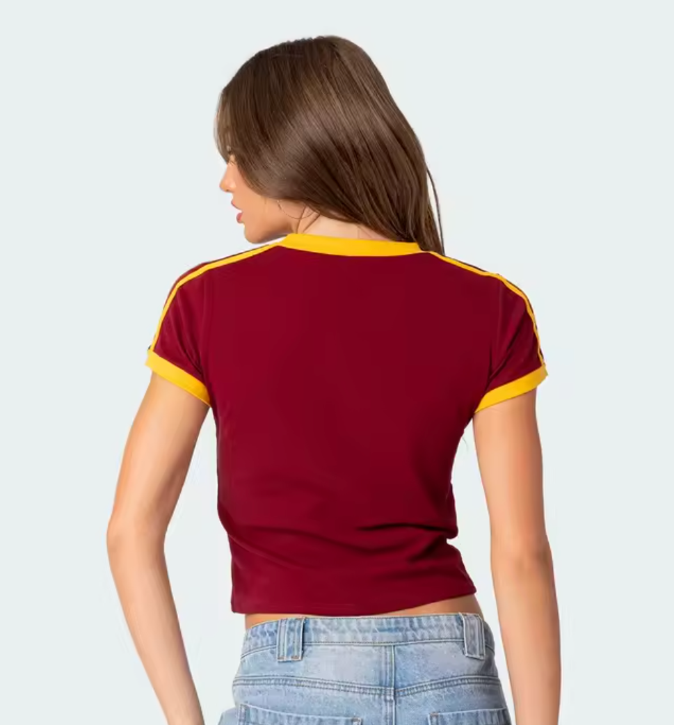 Portugal Retro Ringer Crop Tee