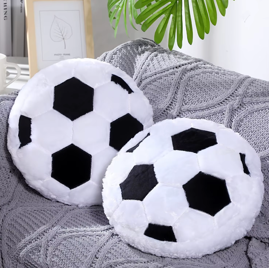 Football Plush Pillow – Soft Decorative Cushion