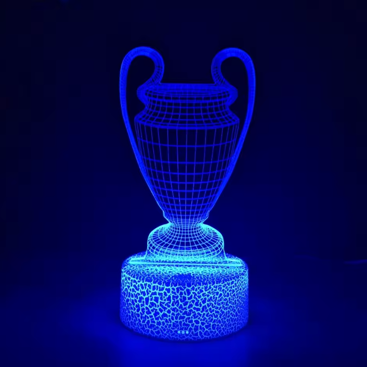 Voetbal Trofee 3D Illusie LED Lamp