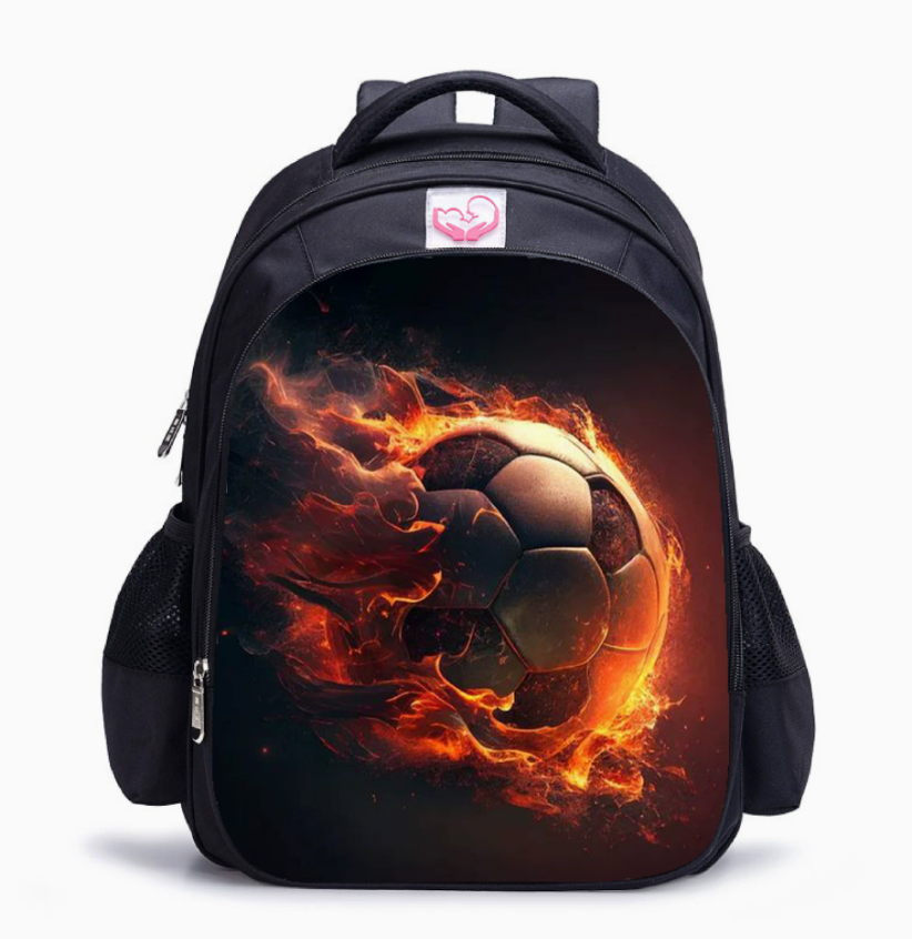 Školní batoh fotbal s motivem ohně